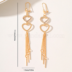 Eleganti orecchini a cerchio con nappe a forma di cuore in ottone in stile europeo&nbsp;UN2396