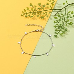Cavigliere con ciondolo a forma di cuore in acciaio inossidabile 304 anti-ossidazione&nbsp;AJEW-AN00354