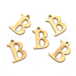 Breloques alphabet en acier inoxydable 304 avec placage ionique (IP)&nbsp;STAS-H122-B-G