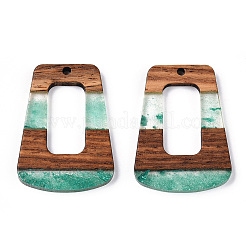 Pendentifs en résine transparente et bois de noyer&nbsp;RESI-ZX017-57