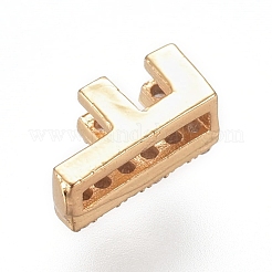 Breloques de glissière en laiton plaqué or avec zircon cubique micro pavé&nbsp;ZIRC-L075-61F-G