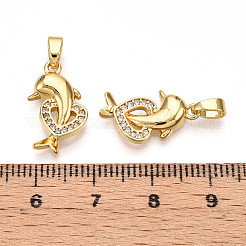Pendentifs avec zircon cubiques à micro-pavés en laiton&nbsp;KK-N257-11G