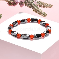 Runde Stretch-Armbänder aus natürlichem Karneol&nbsp;X-BJEW-G072-13