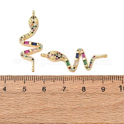 Breloques de connecteur en zircone cubique colorée pavée de laiton&nbsp;CU-CBA4579-09G-A