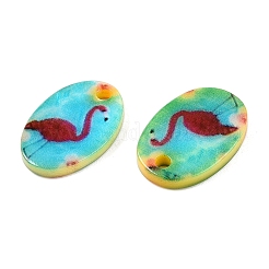 Dijes ovalados con estampado de doble cara de concha de agua dulce natural&nbsp;SHEL-T020-05A