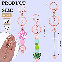 Porte-clés en perles en alliage&nbsp;KEYC-SZ0001-16RG