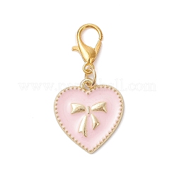 Legierung rosa Emaille Anhänger Dekorationen&nbsp;HJEW-JM04178