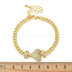Il micro ottone pavimenta i braccialetti cubici di zirconio&nbsp;BJEW-S158-02G-A