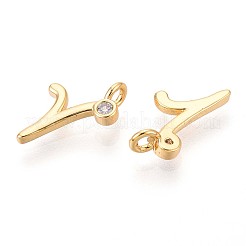 Breloques en laiton avec zircone cubique de micro pave&nbsp;KK-N263-97G-R