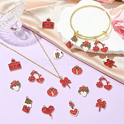 45 stücke 9 stile valentinstag thema legierung emaille anhänger&nbsp;FIND-CJ0003-80