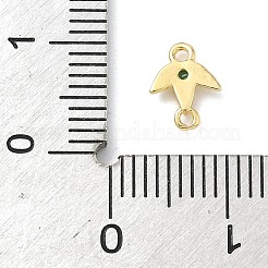 Messing Pavé Zirkonia Fisch Verbinder Charms&nbsp;KK-G548-17G