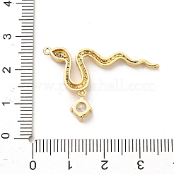 Verbindungsanhänger mit Mikropavé aus Messing mit durchsichtigen Zirkonia-Steinen&nbsp;KK-C108-02A-G