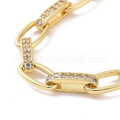 Gliederarmband mit ovalen Gliedern aus klarem Zirkonia&nbsp;BJEW-E015-01G