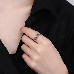 Verstellbare Fingerringe aus Sterlingsilber mit ausgehöhlter Rose 925 für Damen&nbsp;FS-WGC8A12-01