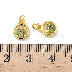 Messing ebnen Zirkonia Charms&nbsp;KK-P325-35G