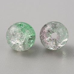 50 pz perle di vetro crackle trasparente&nbsp;GLAA-WH0024-07B