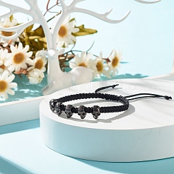 Geflochtenes Perlenarmband aus Schädellegierung&nbsp;BJEW-JB07861-01