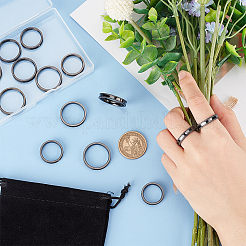 14 Stück Fingerring mit Rillen und Kristall-Strass in 7 Größen&nbsp;RJEW-UN0002-55EB
