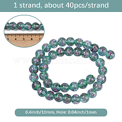 1 hebra de cuentas de lampwork de arena dorada hechas a mano&nbsp;LAMP-PA0001-77A
