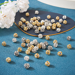 80 pz 4 colori perline di strass in ottone&nbsp;KK-TA0002-11B