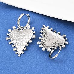 Orecchini a cerchio a forma di cuore in acciaio inossidabile 304&nbsp;EJEW-K268-74P