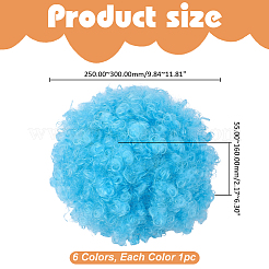 6 Stück 6 Stile Afro-Perückenkappe für Halloween&nbsp;DIY-WR0005-37
