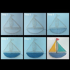 Ensemble de kit d'arts à cordes bricolage modèle de bateau à voile&nbsp;DIY-F070-07