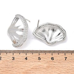 Ohrstecker aus Messing mit Mikropavé-Zirkonia für Damen&nbsp;EJEW-A167-22P
