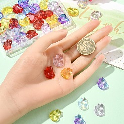 50pcs 5 Farben transparente sprühlackierte Glasanhänger&nbsp;GLAA-YW0003-94