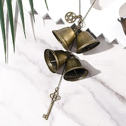 Ornements suspendus en forme de cloche en fer et de clé en alliage&nbsp;HJEW-JM03429-01