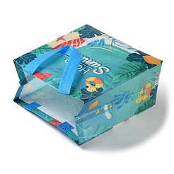 Sacchetti regalo pieghevoli riutilizzabili in tessuto non tessuto stampato a tema estivo con manico&nbsp;ABAG-F009-B02