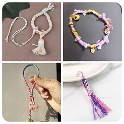 5 rollo de cordón de algodón macramé teñido en segmentos de 5 colores&nbsp;OCOR-TA0004-05D