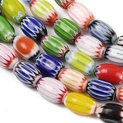 Fili di perline ovali in vetro millefiori fatti a mano&nbsp;LK-Z001-01B