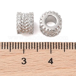 Messing Micro Pave klare Zirkonia europäische Perlen&nbsp;KK-B100-042P