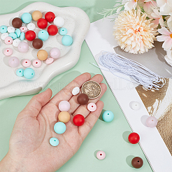 DIY-Schlüsselanhänger-Sets aus Silikon und Eisen mit Kaffeemotiv&nbsp;DIY-SC0027-94