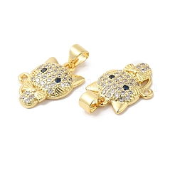 Ciondoli in ottone con micro pavé di zirconi trasparenti e blu&nbsp;ZIRC-L103-007G