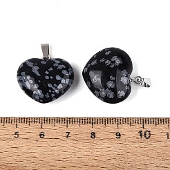 Natur Schneeflocken-Obsidian Anhänger&nbsp;G-N362-05P-01