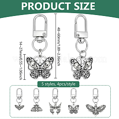 20 pz 5 stili farfalla falena pendente in lega decorazioni&nbsp;HJEW-PH02256