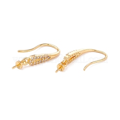 Ganci per orecchini in ottone con micro pavé di zirconi con placcatura a cremagliera&nbsp;ZIRC-F126-06G