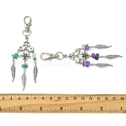 Pendentifs décoratifs en aventurine verte naturelle&nbsp;HJEW-JM04938