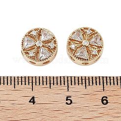 Perle di zirconi cubici trasparenti in micro pavè di ottone&nbsp;KK-Z059-04G