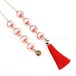 Decorazione pendente in porcellana&nbsp;LS-HJEW-WH0042-10