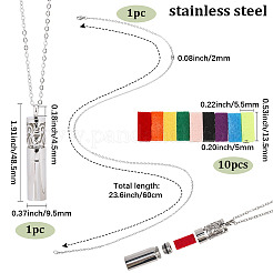 Colliers pendentifs en forme de bouteille de parfum en forme de colonne de nuage creuse en acier inoxydable 304&nbsp;NJEW-SC0001-47B
