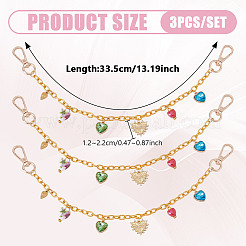 3 pz colorato ciondolo a forma di cuore in alluminio con catena decorativa per borsa&nbsp;HJEW-NB00270