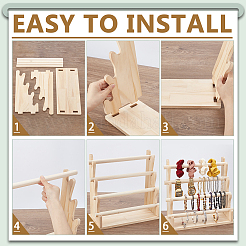 4-stufige Haargummihalter aus Holz&nbsp;ODIS-WH0348-220