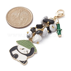 Décorations de pendentif en émail en alliage de panda&nbsp;HJEW-JM01275-05