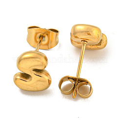 Boucles d'oreilles à tige en acier inoxydable 304 avec lettres en gros morceaux pour femmes&nbsp;EJEW-G386-01S-G
