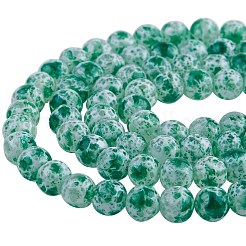 2 fili di perle di vetro verniciate a spruzzo fili&nbsp;GLAA-SZ0001-40E