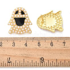 Ohrstecker aus ABS-Kunstperlen in Messing&nbsp;EJEW-B132-02G