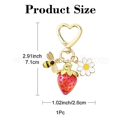 Décorations suspendues en résine en forme de fraise&nbsp;HJEW-YWC0001-02